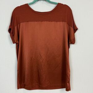 Madeleine Mode Rust Short Sleeve Satin T-shirt 12